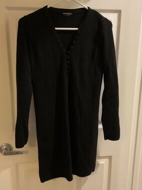 Club monoco black ribbed long sleeve sweater dress small
